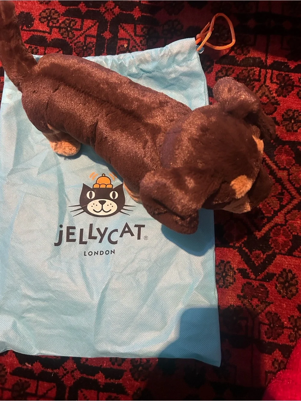 NWTJellycat Brown & Tan Plush Dachshund – Soft Stuffed Dog Toy